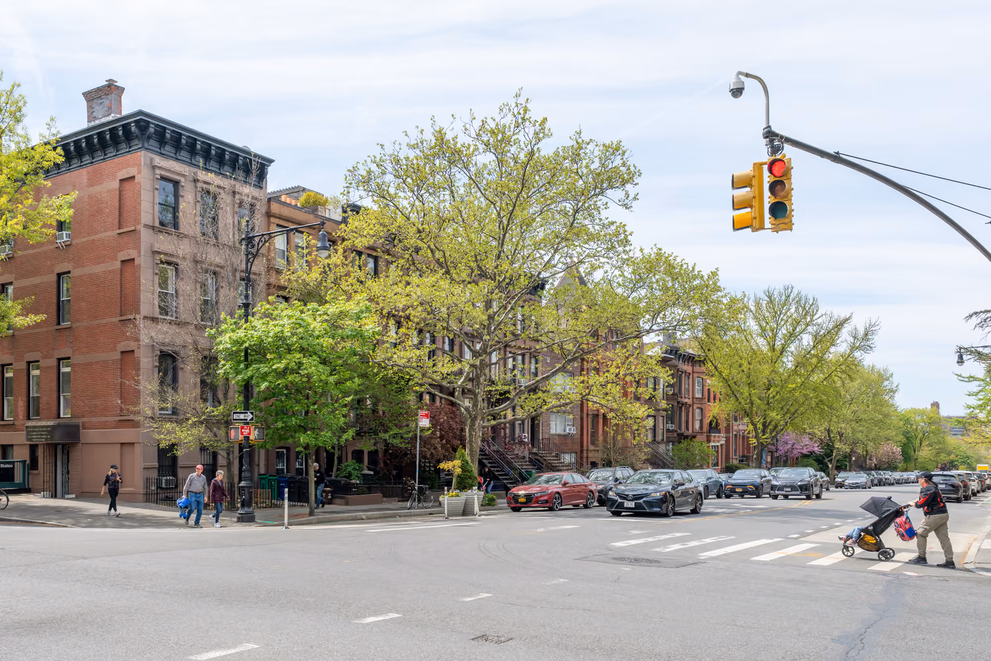 Tree-lined residential blocks in Park Slope