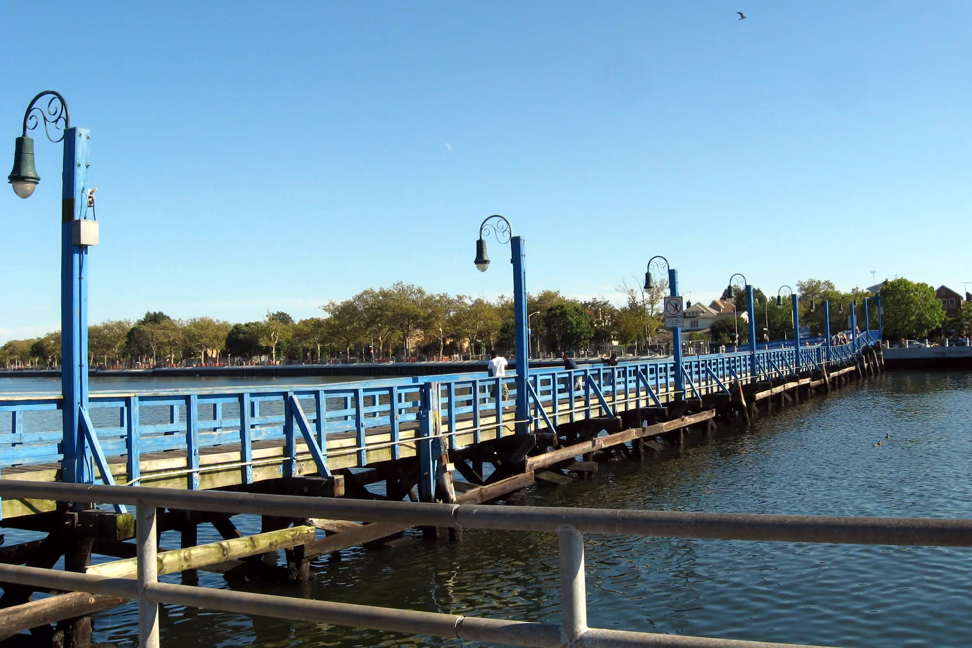 Footbridge and waterfront across Sheepshead Bay