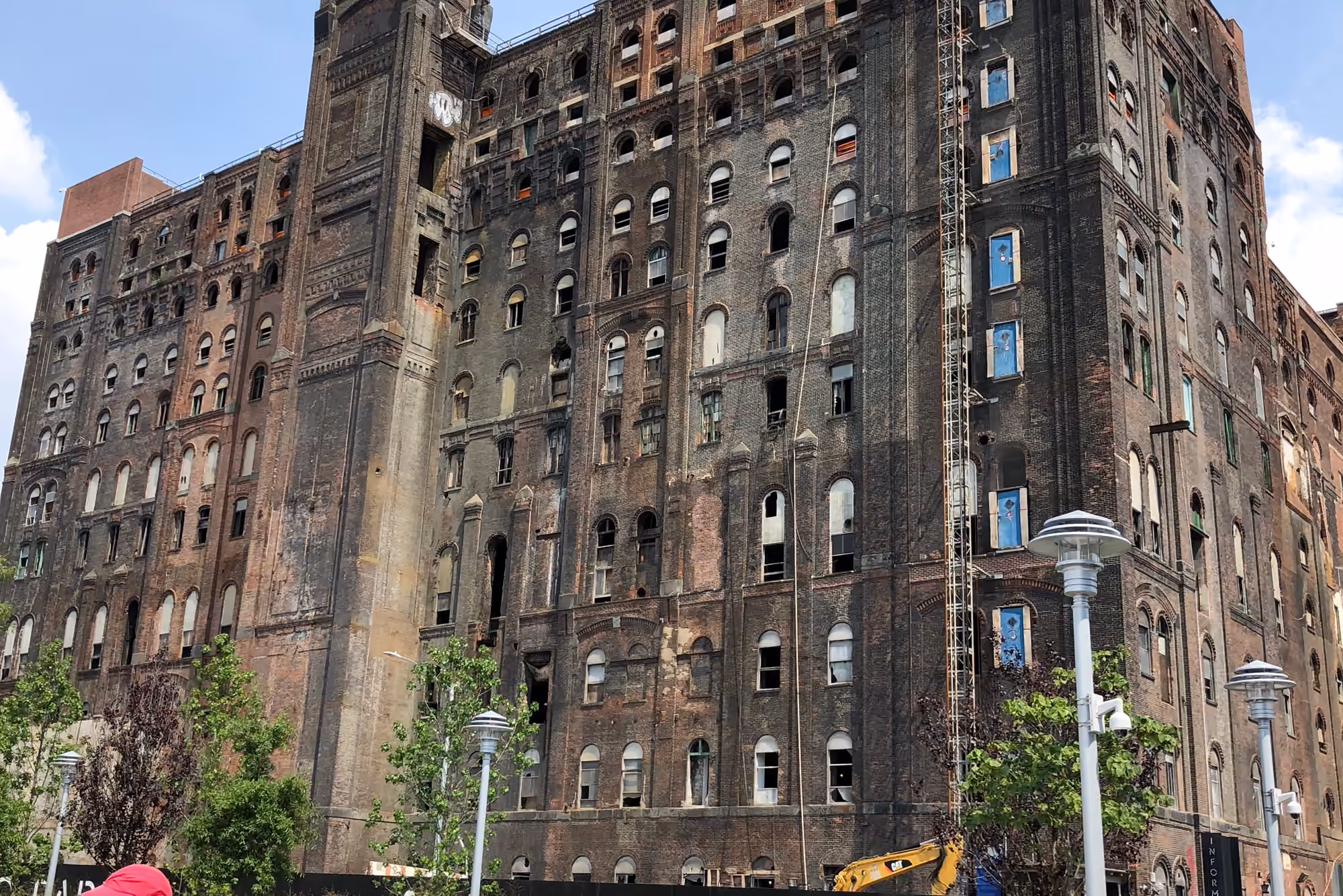 Historic Domino Sugar Refinery building beside Domino Park in Williamsburg