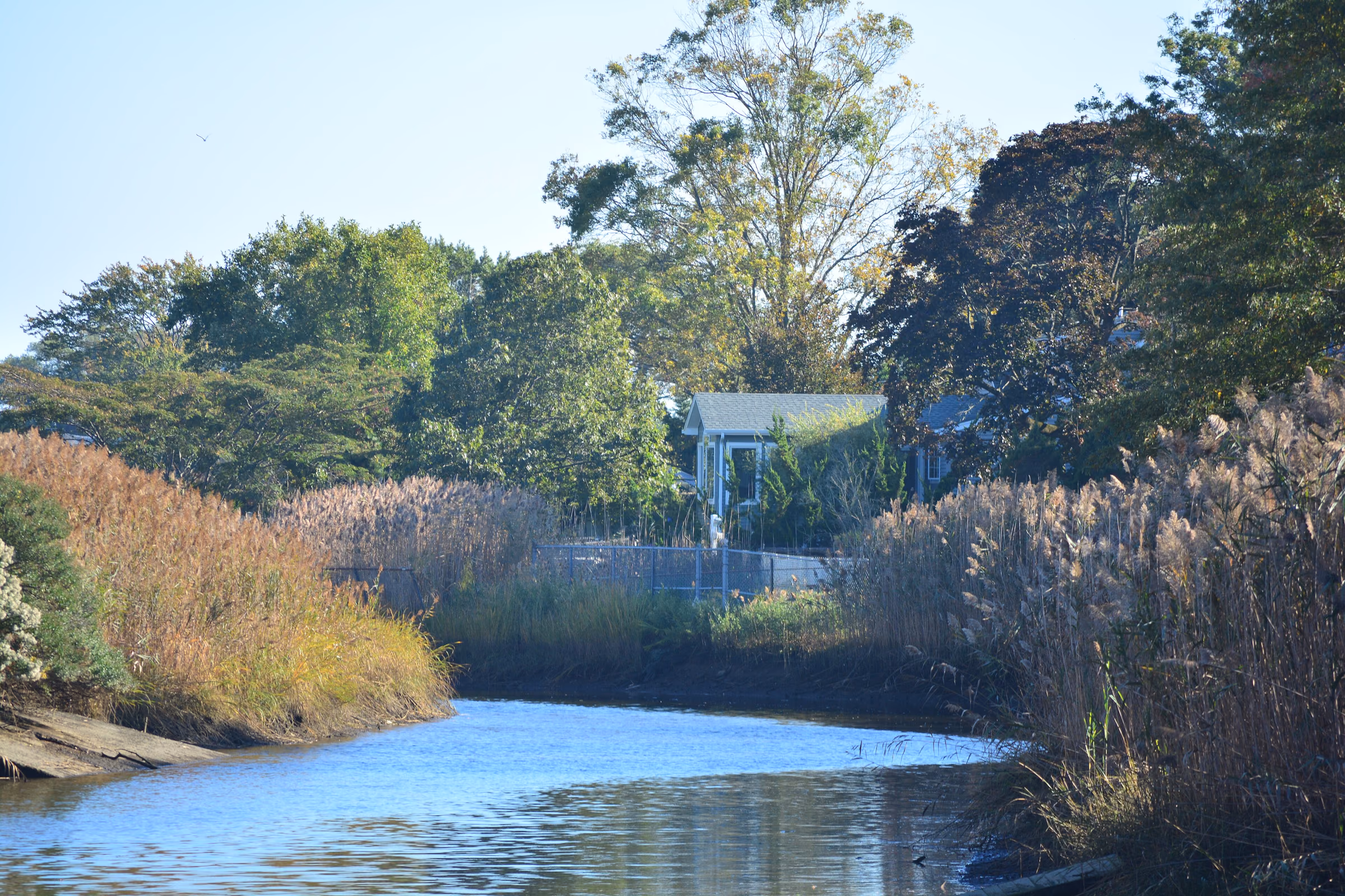Milburn Creek and a home on the Baldwin shoreline
