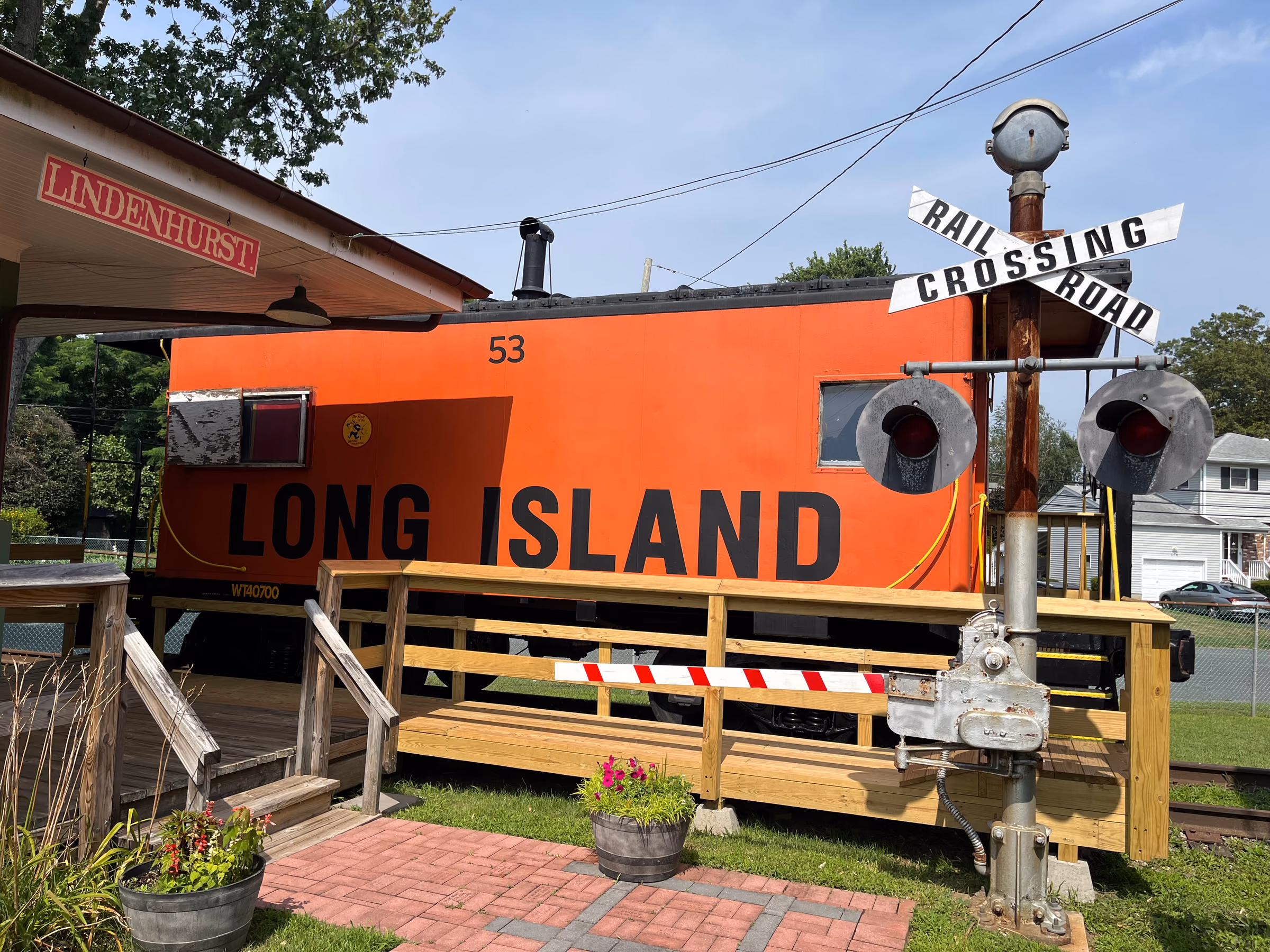Historic Lindenhurst railroad station and Long Island caboose