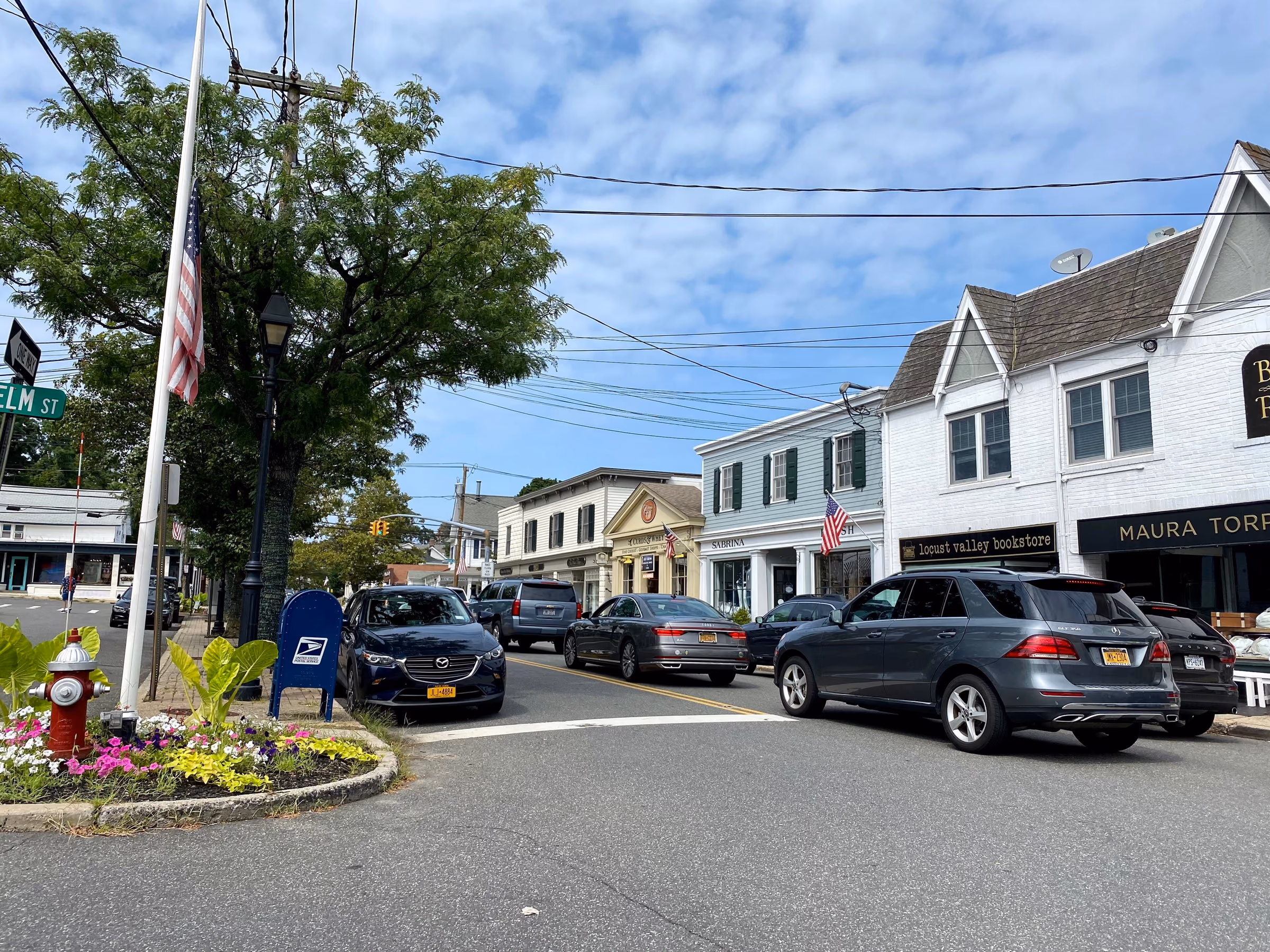 Downtown shops in Locust Valley, New York