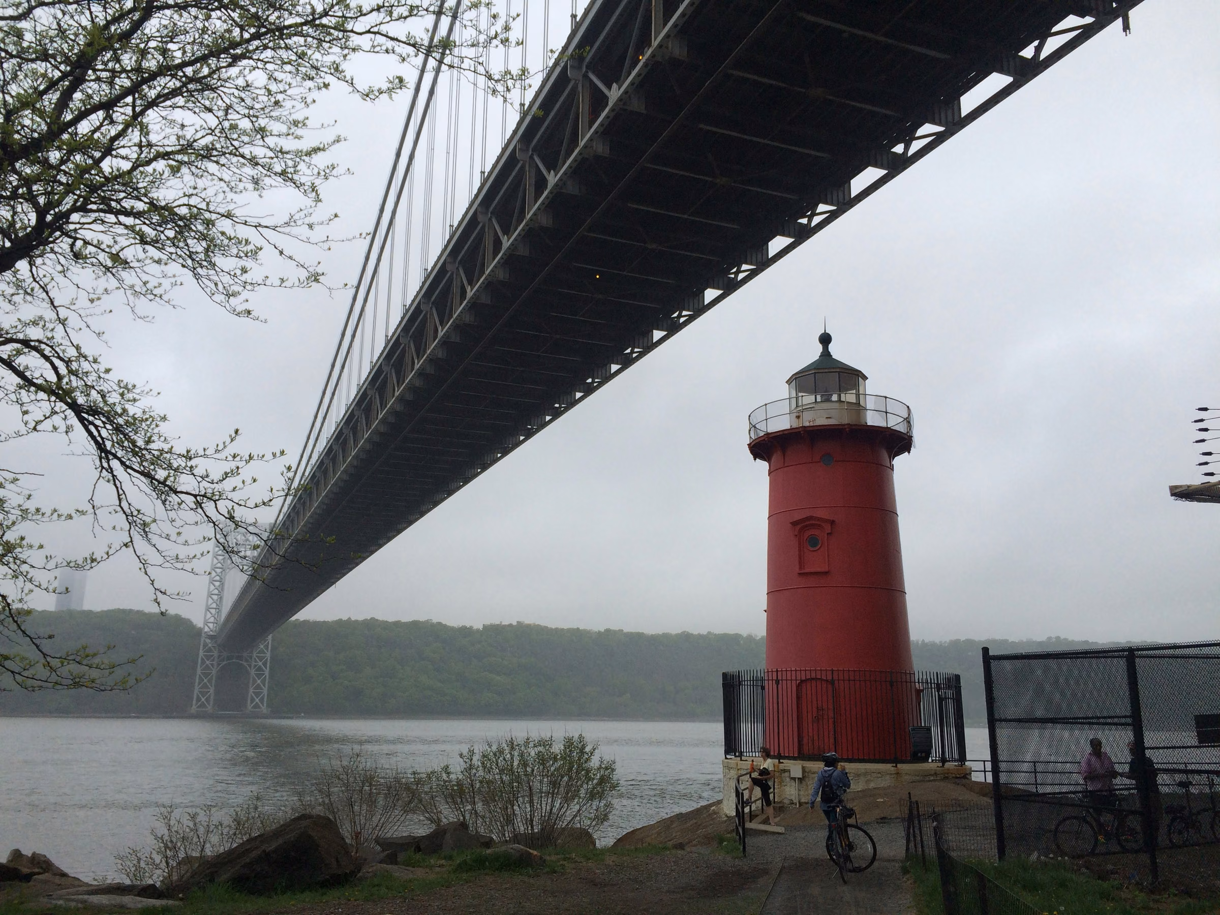 The Little Red Lighthouse beneath the George Washington Bridge in Washington Heights.