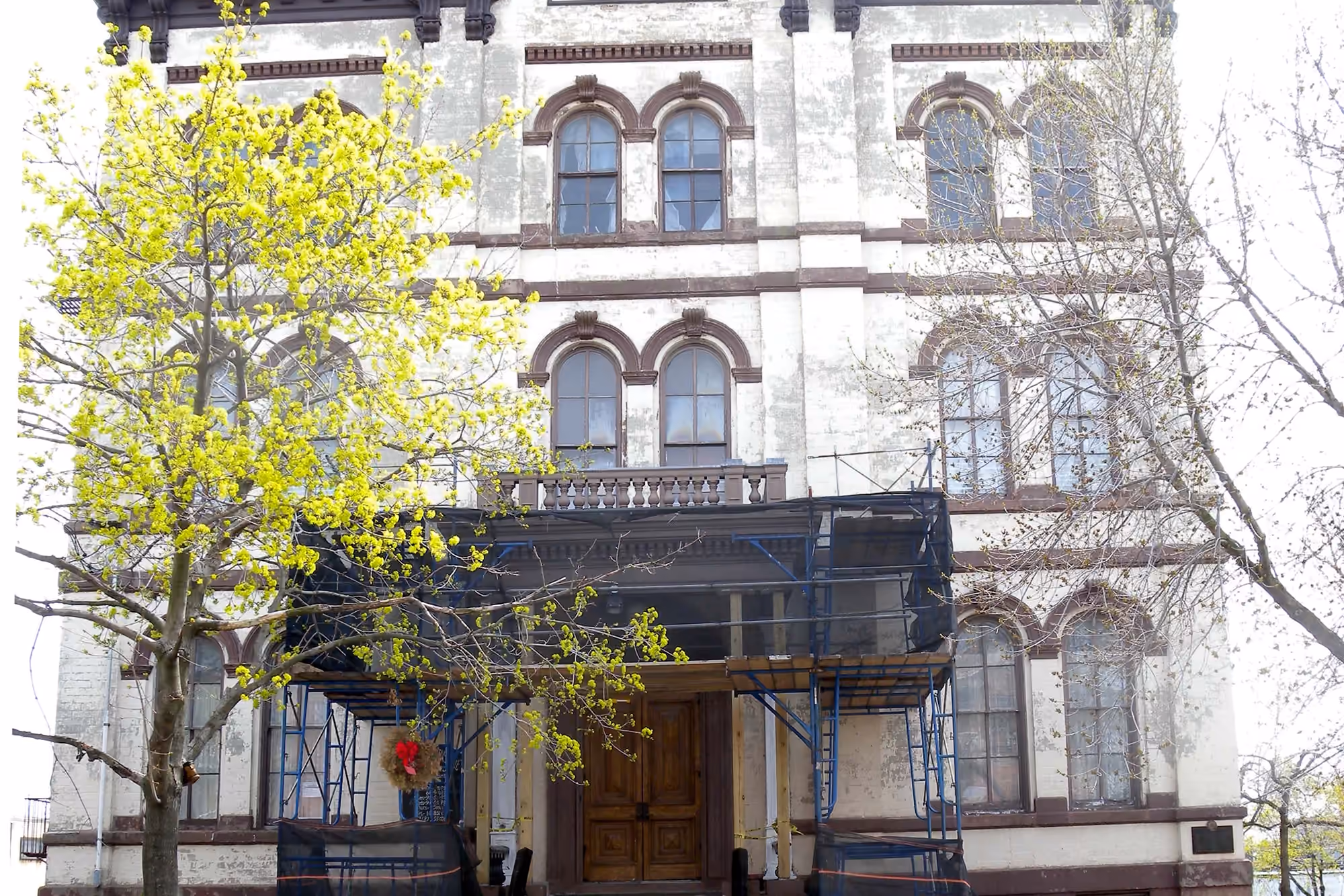 Historic facade of the Poppenhusen Institute in College Point