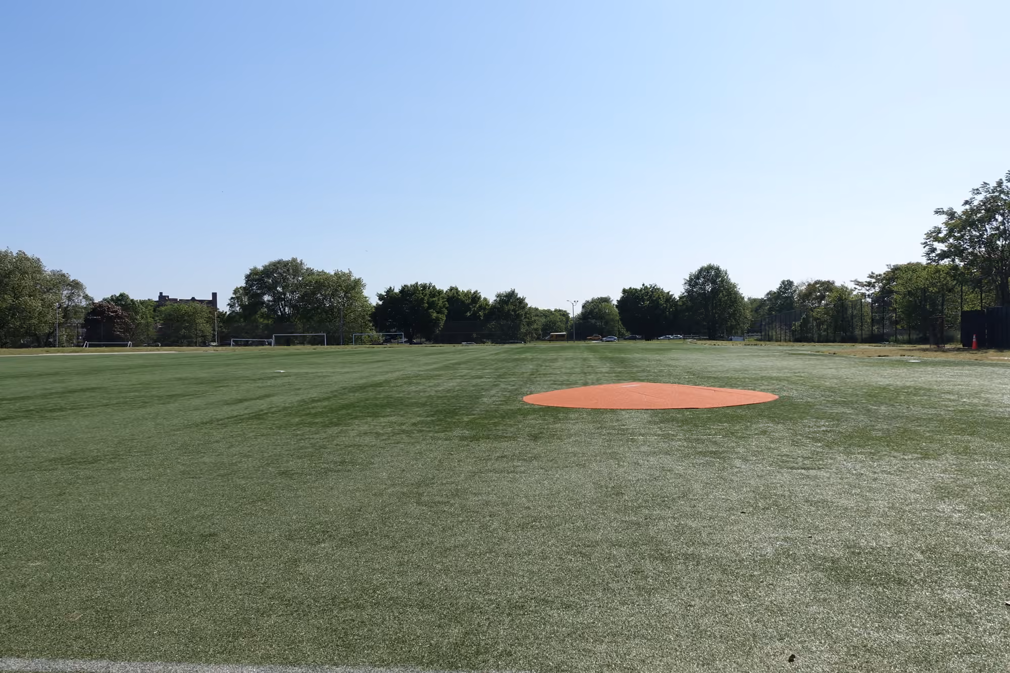 Green space and recreational fields at PALS Oval in Ozone Park