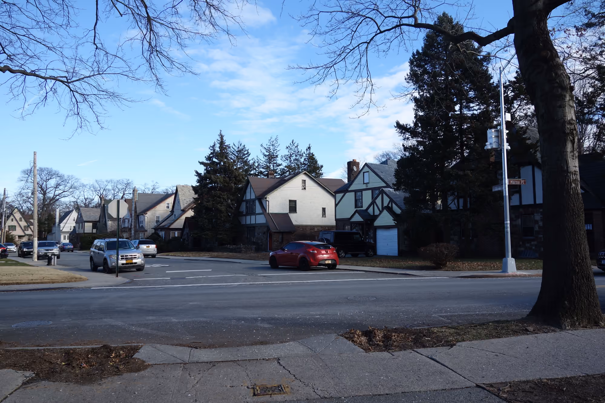 Homes and mature trees in the Addisleigh Park district of St. Albans