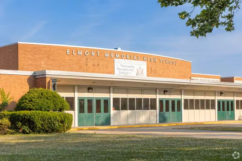 Elmont Memorial High School campus photograph