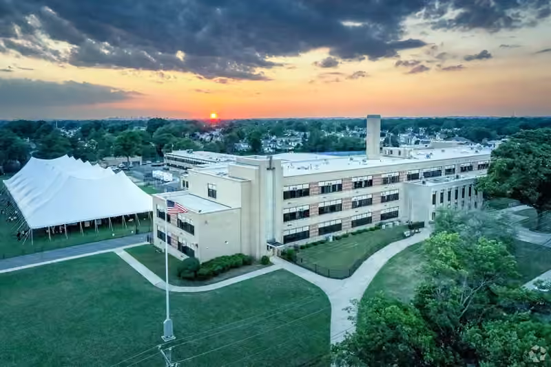 Valley Stream Memorial Junior High School campus aerial photograph