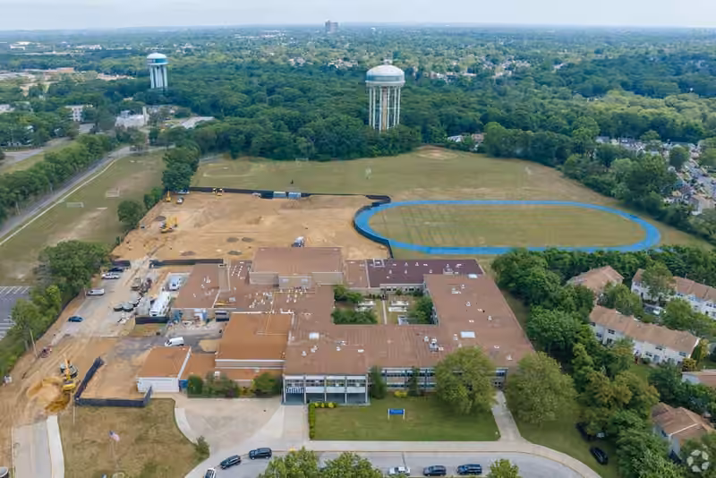 Turtle Hook Middle School campus aerial photograph
