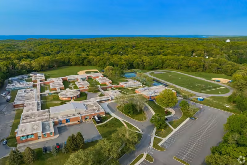Northport Middle School campus aerial photograph