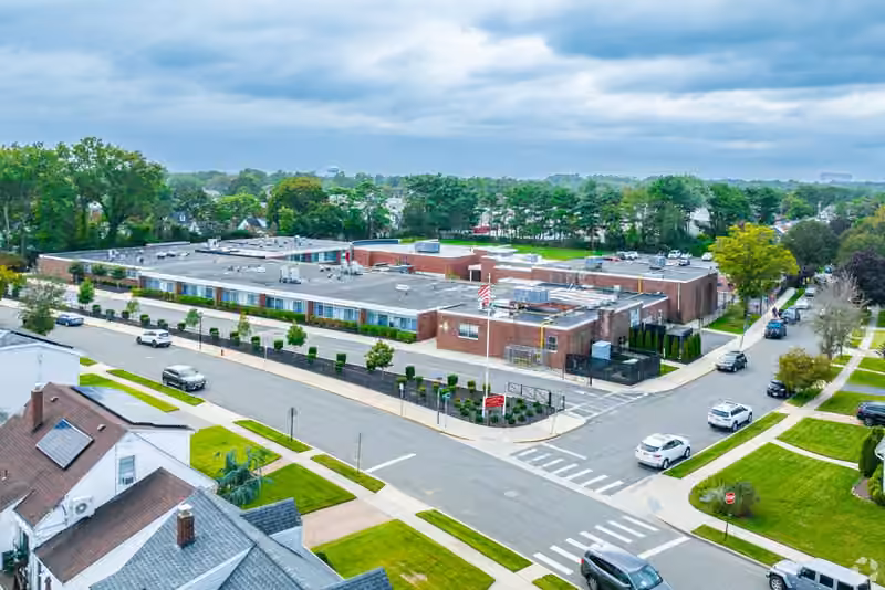 Meadow Drive School campus aerial photograph